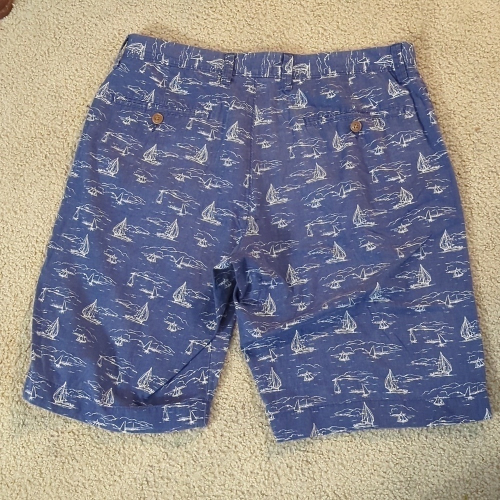 J.Crew Rivington Blue Nautical Sailboats Longer Shorts Size 32W - Picture 4 of 5